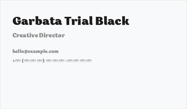 Garbata Trial Black Business Card