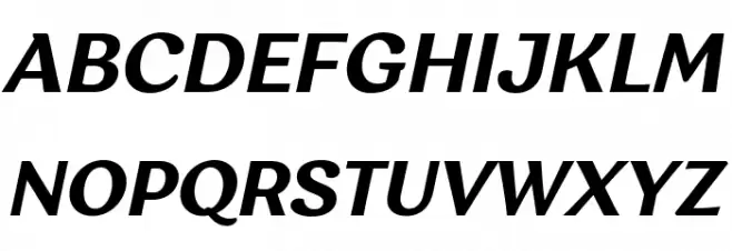 Garbata Trial Bold Italic Caratteri MAIUSCOLE