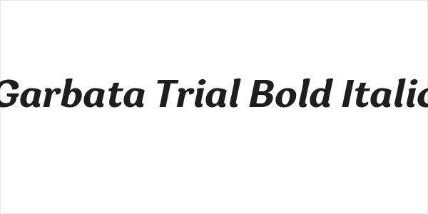 Garbata Trial Bold Italic Logo