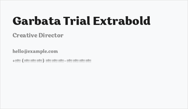 Garbata Trial Extrabold Business Card