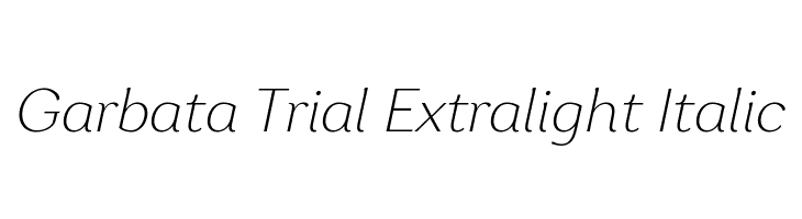 Garbata Trial Extralight Italic  免费字体下载