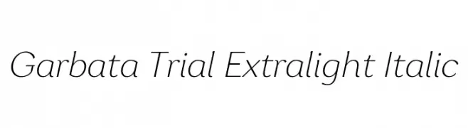 Garbata Trial Extralight Italic  免费字体下载