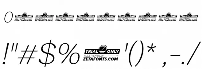 Garbata Trial Extralight Italic Font OTHER CHARS