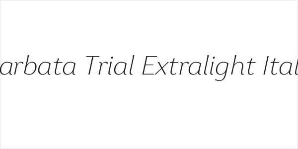 Garbata Trial Extralight Italic Logo
