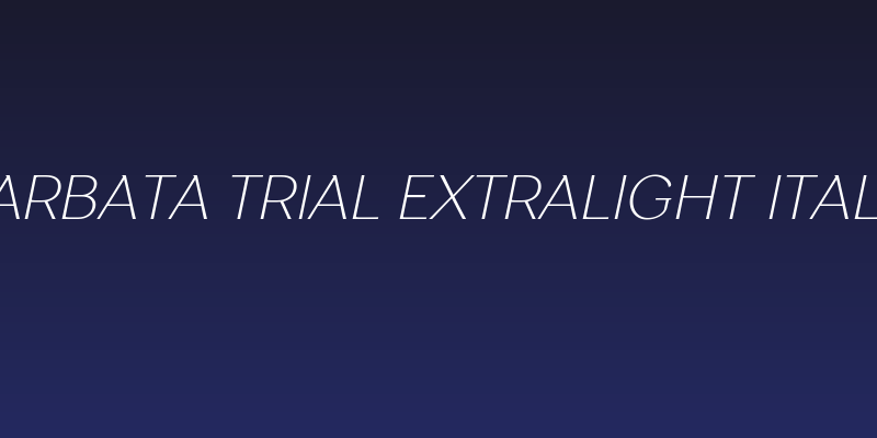 Garbata Trial Extralight Italic Social Header