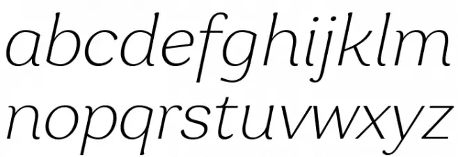 Garbata Trial Extralight Italic Schriftart Kleinbuchstaben