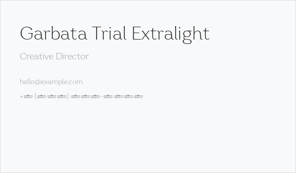 Garbata Trial Extralight Business Card