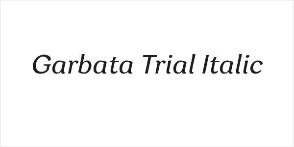 Garbata Trial Italic Logo
