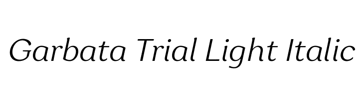 Garbata Trial Light Italic  Frei Schriftart Herunterladen