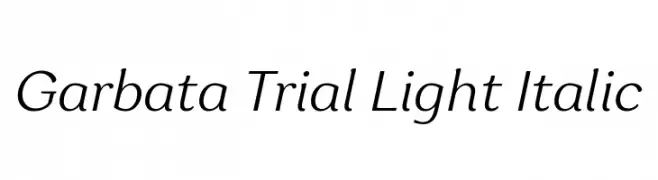 Garbata Trial Light Italic  Frei Schriftart Herunterladen