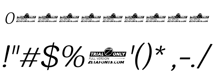 Garbata Trial Light Italic Font OTHER CHARS