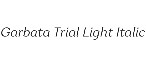 Garbata Trial Light Italic Logo
