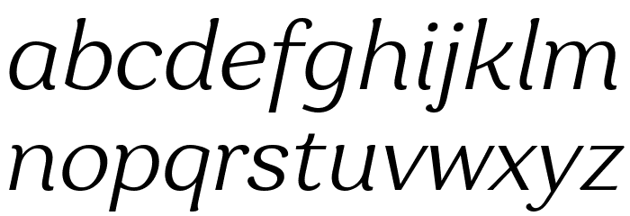 Garbata Trial Light Italic Font LOWERCASE