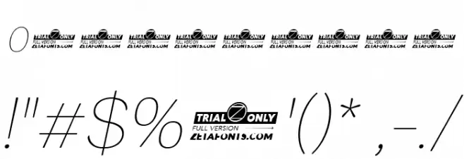 Garbata Trial Thin Italic Font OTHER CHARS