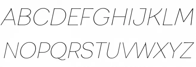 Garbata Trial Thin Italic 字体 大写