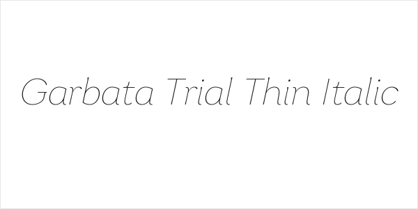 Garbata Trial Thin Italic Logo