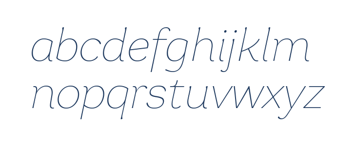 Garbata Trial Thin Italic Lowercase