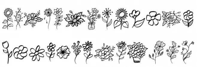 Garden Flowers 字体 小写