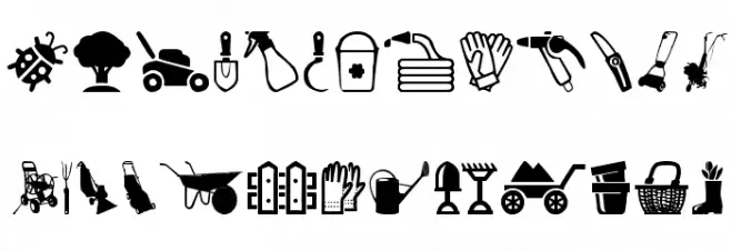 Garden Icons Caratteri MINUSCOLO