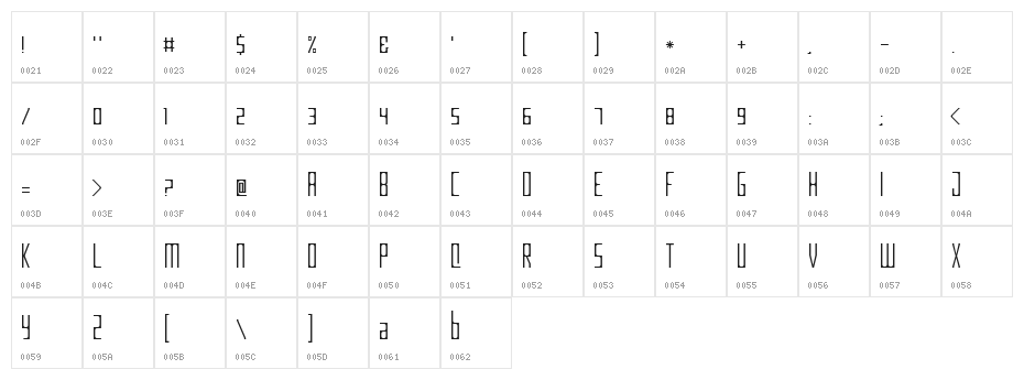 Garden Least Character Map