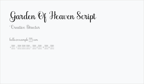 Garden Of Heaven Script Business Card
