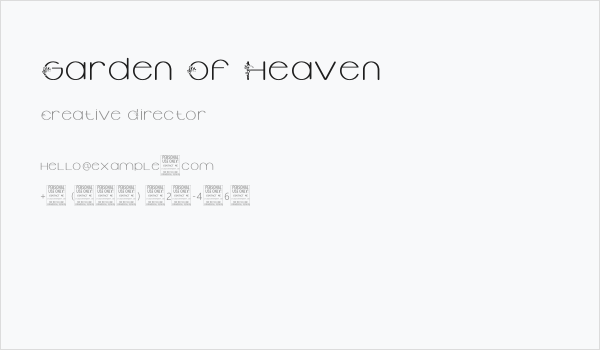 Garden Of Heaven Business Card