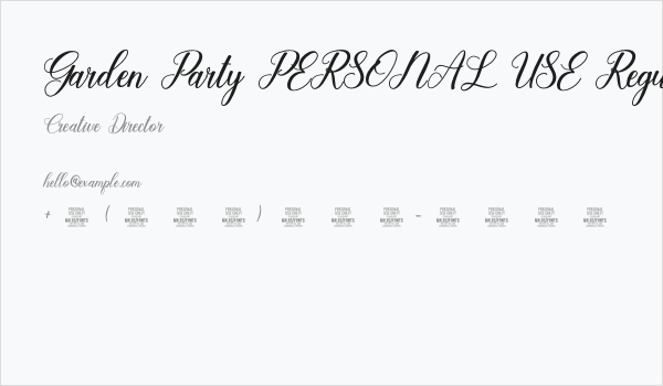 Garden Party PERSONAL USE Regular Business Card