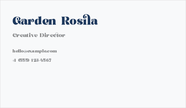 Garden Rosila Business Card