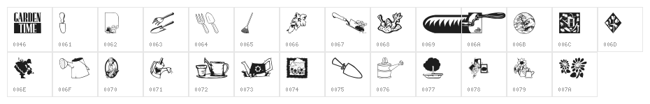 Garden Time Character Map