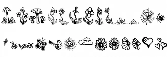 GardenDingbats Font Litere mari