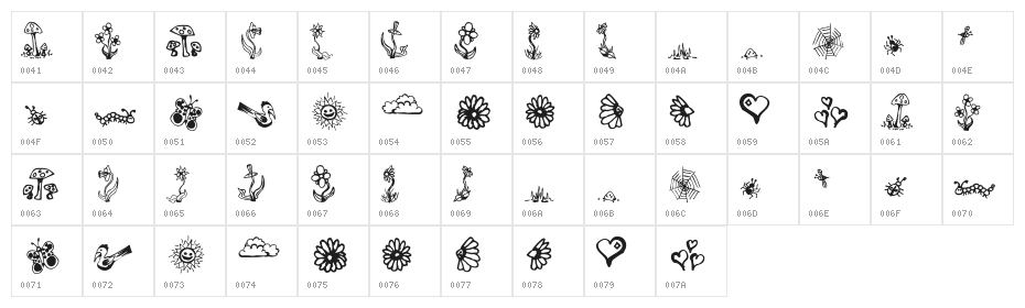 GardenDingbats Character Map