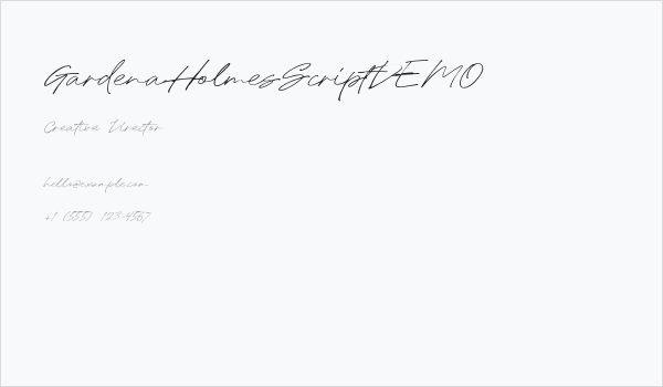 GardenaHolmesScriptDEMO Business Card