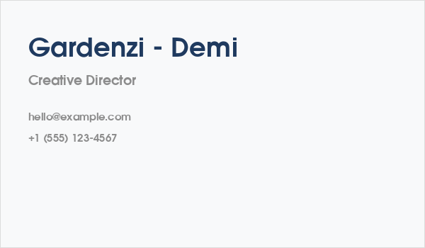 Gardenzi - Demi Business Card
