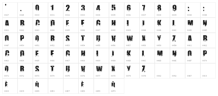 Gardiendherbev2 Regular Character Map