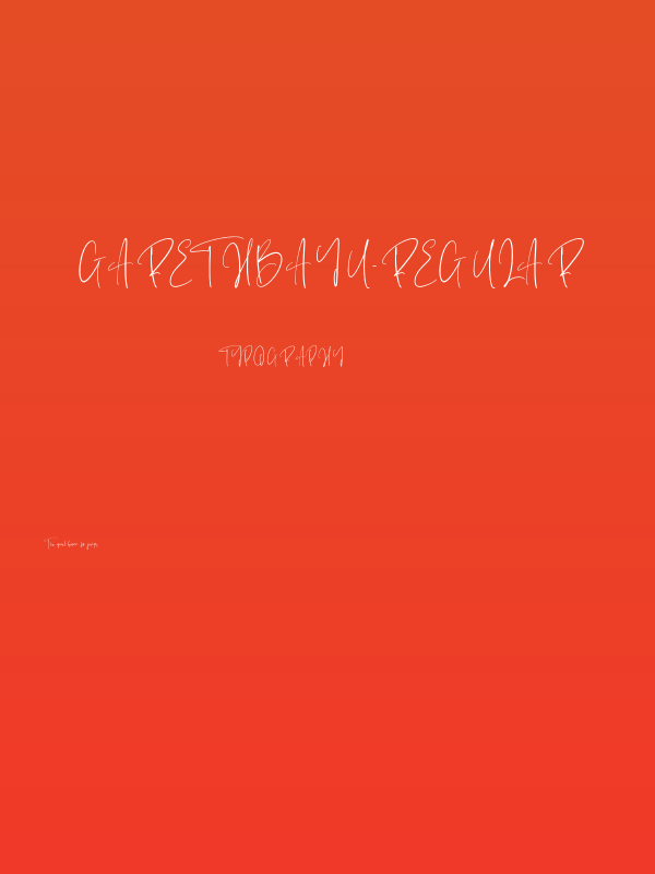 GarethBayu-Regular Poster