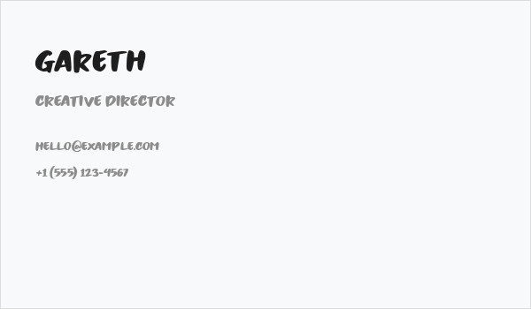 Gareth Business Card