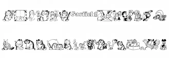 Garfield Hates Mondays Loves Fonts Caratteri MAIUSCOLE