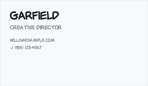 Garfield Business Card