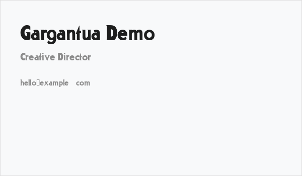Gargantua Demo Business Card