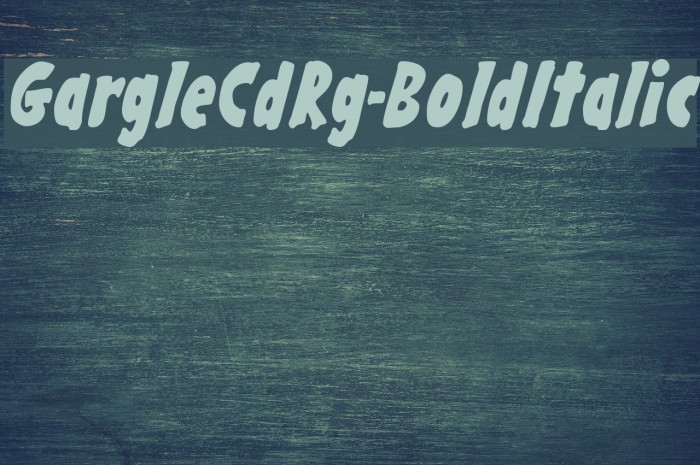 GargleCdRg-BoldItalic Font examples