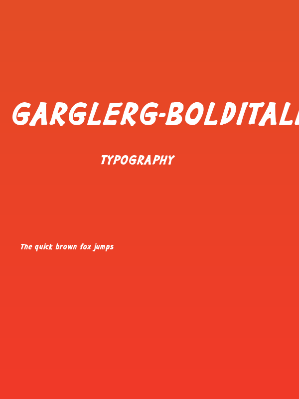 GargleRg-BoldItalic Poster