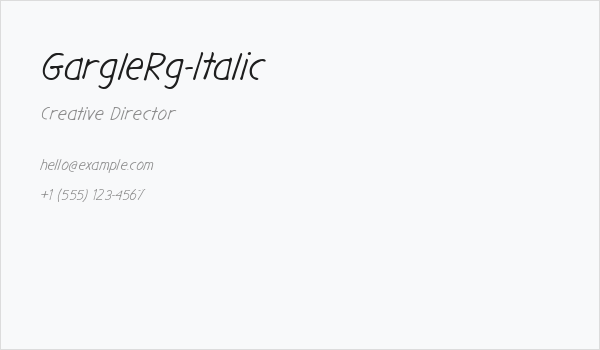 GargleRg-Italic Business Card