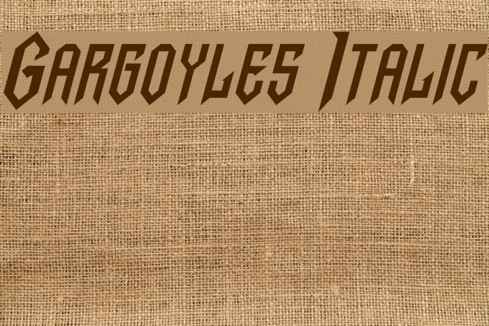 Gargoyles Italic Font examples