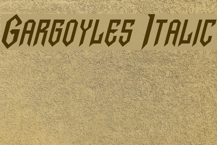 Gargoyles Italic Font examples