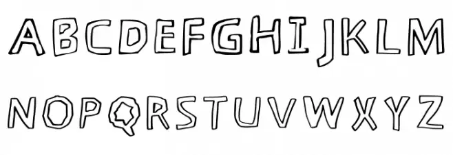 Garing Outline Regular Schriftart Groß