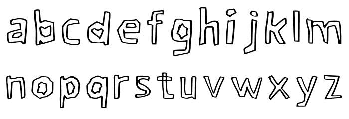 Garing Outline Regular Font LOWERCASE