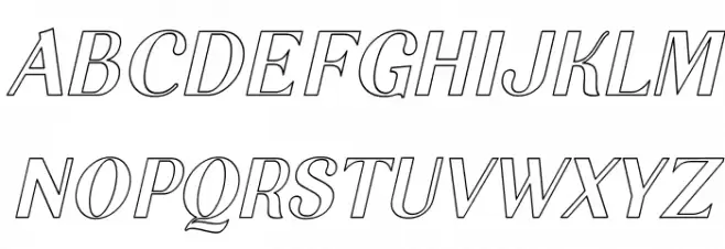 Garlic Outline Italic Polices MAJUSCULES