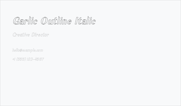 Garlic Outline Italic Business Card