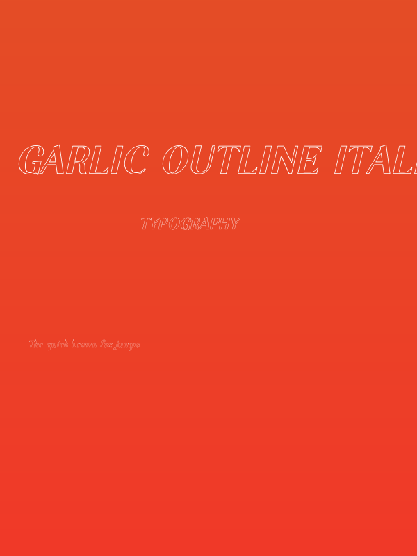 Garlic Outline Italic Poster