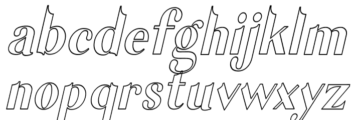 Garlic Outline Italic Font LOWERCASE